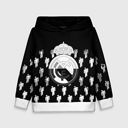 Толстовка-худи детская Реал Мадрид люди краски, цвет: 3D-белый