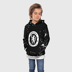 Толстовка-худи детская Челси белые краски всплеск, цвет: 3D-белый — фото 2
