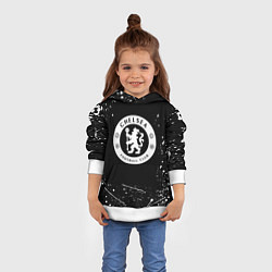 Толстовка-худи детская Челси белые краски всплеск, цвет: 3D-белый — фото 2