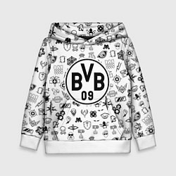 Толстовка-худи детская Borussia game pattern, цвет: 3D-белый