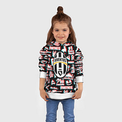 Толстовка-худи детская Ювентус x фортнайт глитч, цвет: 3D-белый — фото 2