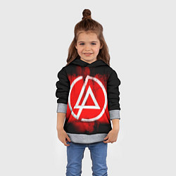 Толстовка-худи детская Linkin Park: Red style, цвет: 3D-меланж — фото 2