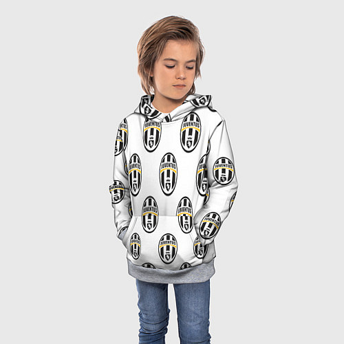 Детская толстовка Juventus Pattern / 3D-Меланж – фото 3