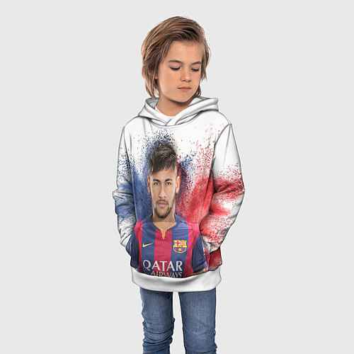 Детская толстовка Neymar FCB / 3D-Белый – фото 3