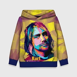 Толстовка-худи детская Kurt Cobain: Abstraction, цвет: 3D-синий