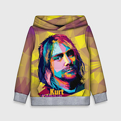 Толстовка-худи детская Kurt Cobain: Abstraction цвета 3D-меланж — фото 1