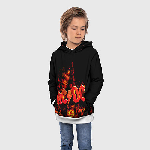 Детская толстовка AC/DC Flame / 3D-Белый – фото 3