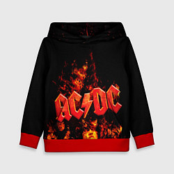 Толстовка-худи детская AC/DC Flame, цвет: 3D-красный
