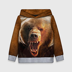 Толстовка-худи детская Рык медведя, цвет: 3D-меланж