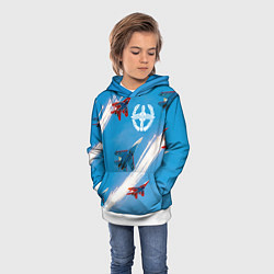 Толстовка-худи детская Самолеты ВВС, цвет: 3D-белый — фото 2