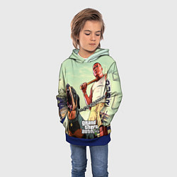 Толстовка-худи детская GTA 5: Franklin Clinton, цвет: 3D-синий — фото 2
