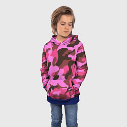 Толстовка-худи детская Камуфляж: розовый/коричневый, цвет: 3D-синий — фото 2