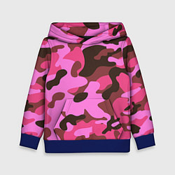 Толстовка-худи детская Камуфляж: розовый/коричневый, цвет: 3D-синий