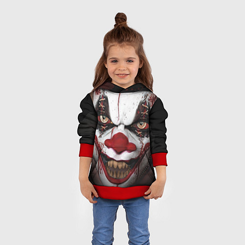 Детская толстовка Зомби клоун / 3D-Красный – фото 4