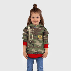 Толстовка-худи детская Униформа дембеля, цвет: 3D-красный — фото 2
