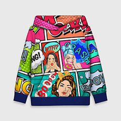 Толстовка-худи детская POP ART, цвет: 3D-синий