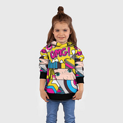 Толстовка-худи детская POP ART, цвет: 3D-черный — фото 2