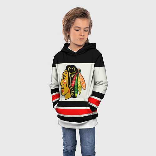 Детская толстовка Chicago Blackhawks / 3D-Белый – фото 3