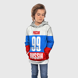 Толстовка-худи детская Russia: from 99, цвет: 3D-белый — фото 2