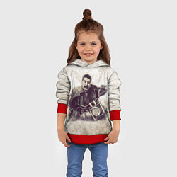 Толстовка-худи детская Сталин байкер, цвет: 3D-красный — фото 2