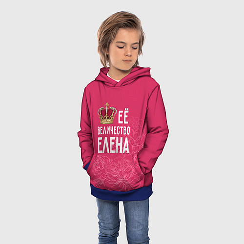Детская толстовка Её величество Елена / 3D-Синий – фото 3