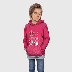 Толстовка-худи детская Её величество Вика, цвет: 3D-меланж — фото 2