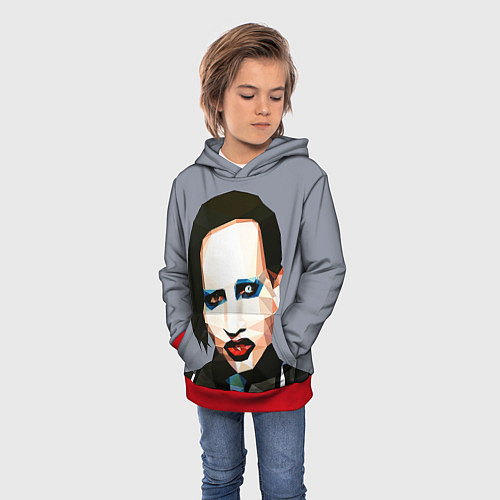 Детская толстовка Mаrilyn Manson Art / 3D-Красный – фото 3