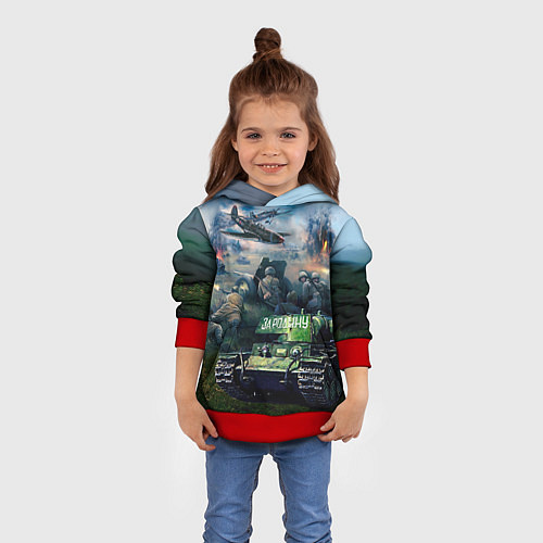 Детская толстовка За родину / 3D-Красный – фото 4