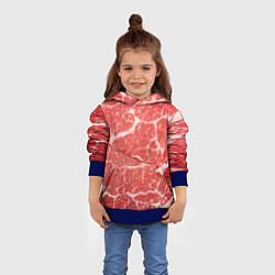 Толстовка-худи детская Кусок мяса, цвет: 3D-синий — фото 2