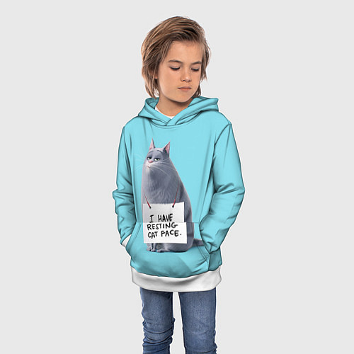 Детская толстовка I have resing cat face / 3D-Белый – фото 3