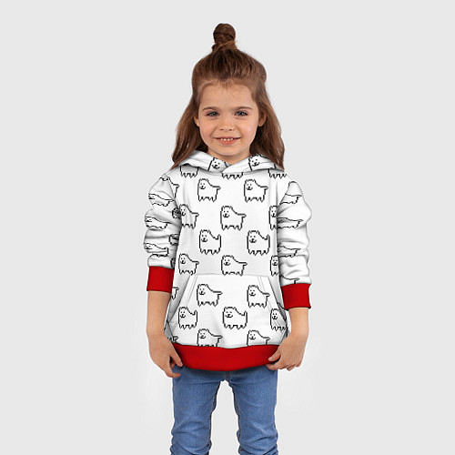 Детская толстовка Undertale Annoying dog white / 3D-Красный – фото 4