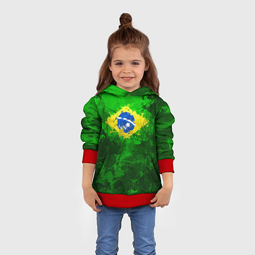 Детская толстовка Бразилия / 3D-Красный – фото 4
