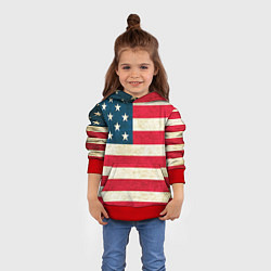 Толстовка-худи детская США, цвет: 3D-красный — фото 2
