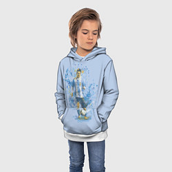 Толстовка-худи детская Messi: Argentine Football, цвет: 3D-белый — фото 2