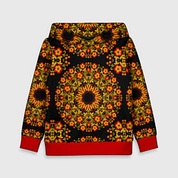 Толстовка-худи детская Хохлома Роспись, цвет: 3D-красный