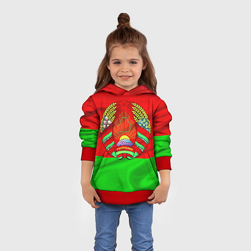 Детская толстовка Белорусский герб / 3D-Красный – фото 4