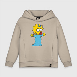 Толстовка оверсайз детская Maggie Simpson, цвет: миндальный