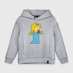 Толстовка оверсайз детская Maggie Simpson, цвет: меланж
