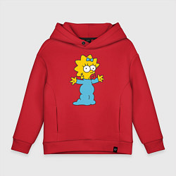 Толстовка оверсайз детская Maggie Simpson, цвет: красный