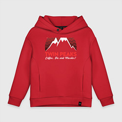 Толстовка оверсайз детская Twin Peaks: Pie & Murder, цвет: красный