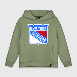 Толстовка оверсайз детская New York Rangers, цвет: авокадо