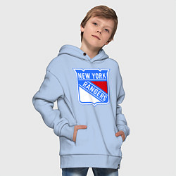 Толстовка оверсайз детская New York Rangers, цвет: мягкое небо — фото 2