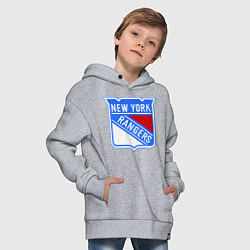 Толстовка оверсайз детская New York Rangers, цвет: меланж — фото 2