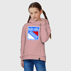 Толстовка оверсайз детская New York Rangers, цвет: пыльно-розовый — фото 2