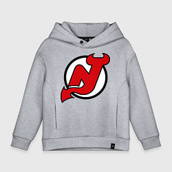 Толстовка оверсайз детская New Jersey Devils, цвет: меланж