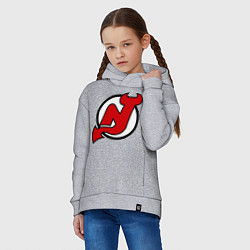 Толстовка оверсайз детская New Jersey Devils, цвет: меланж — фото 2
