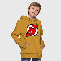 Толстовка оверсайз детская New Jersey Devils, цвет: горчичный — фото 2