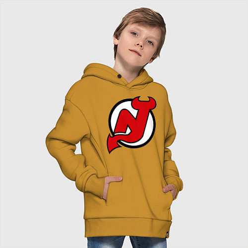 Детское худи оверсайз New Jersey Devils / Горчичный – фото 4
