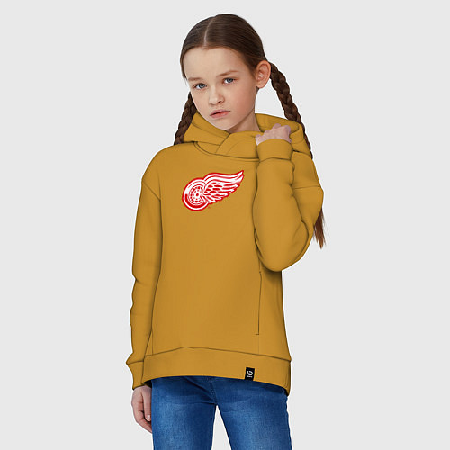 Детское худи оверсайз Detroit Red Wings / Горчичный – фото 3