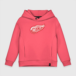 Толстовка оверсайз детская Detroit Red Wings, цвет: коралловый